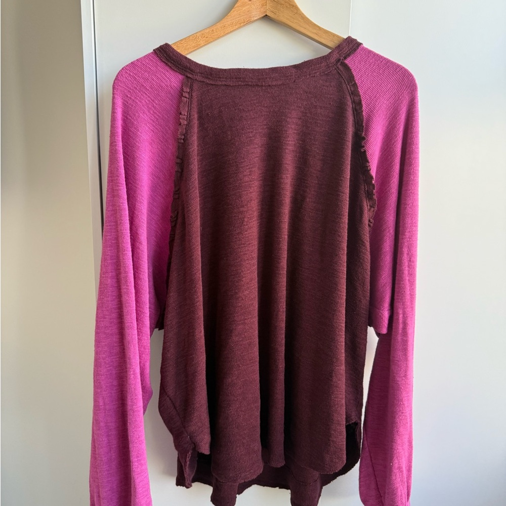 Pilcro Asymmetrical Red Raglan Hoodie